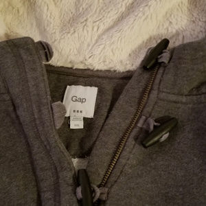 Gap pullover 3/4 hooded sweatshirt sherpa lined